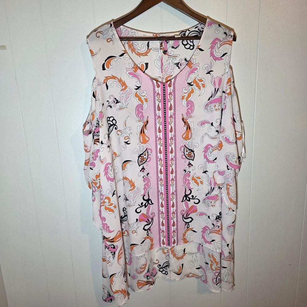 Cato Women's White and Pink Blouse